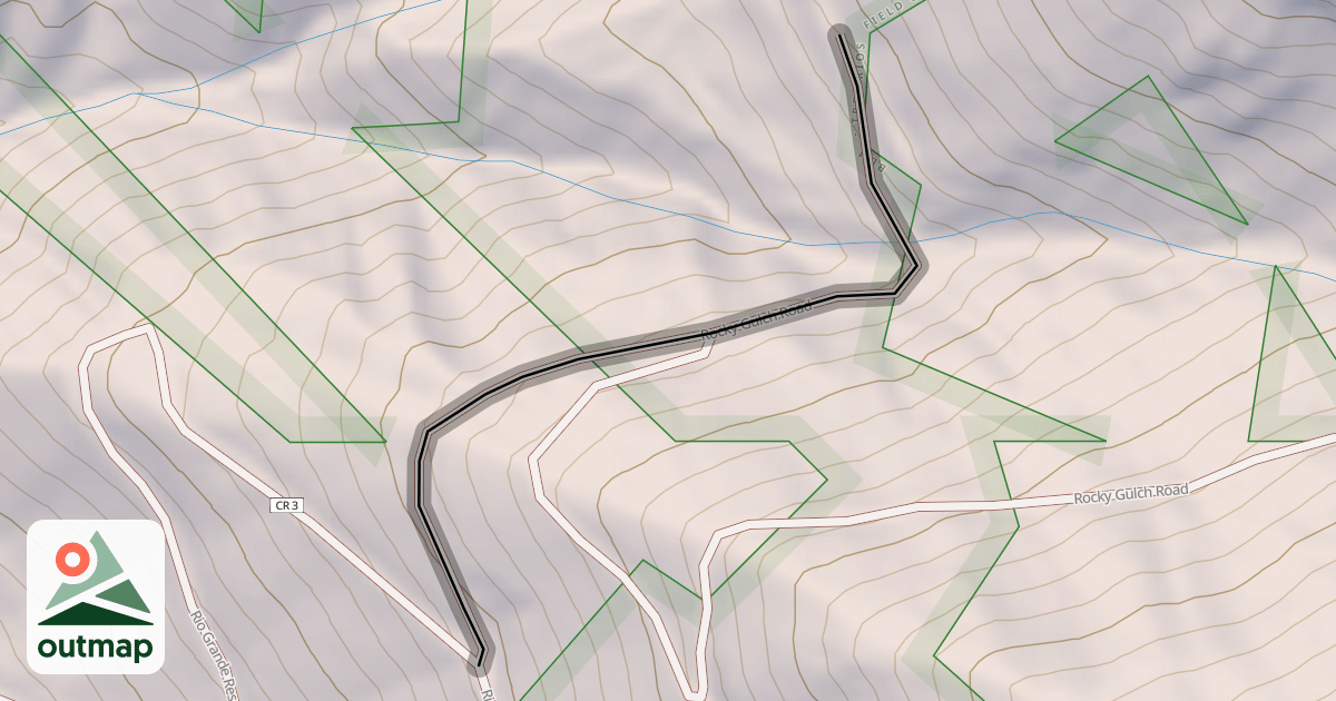 Map of Rocky Gulch Road