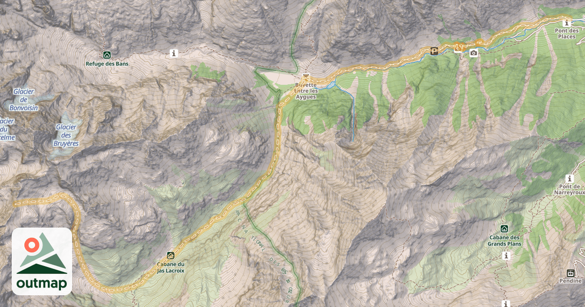 Map of Col du Sirac — Pont des Places
