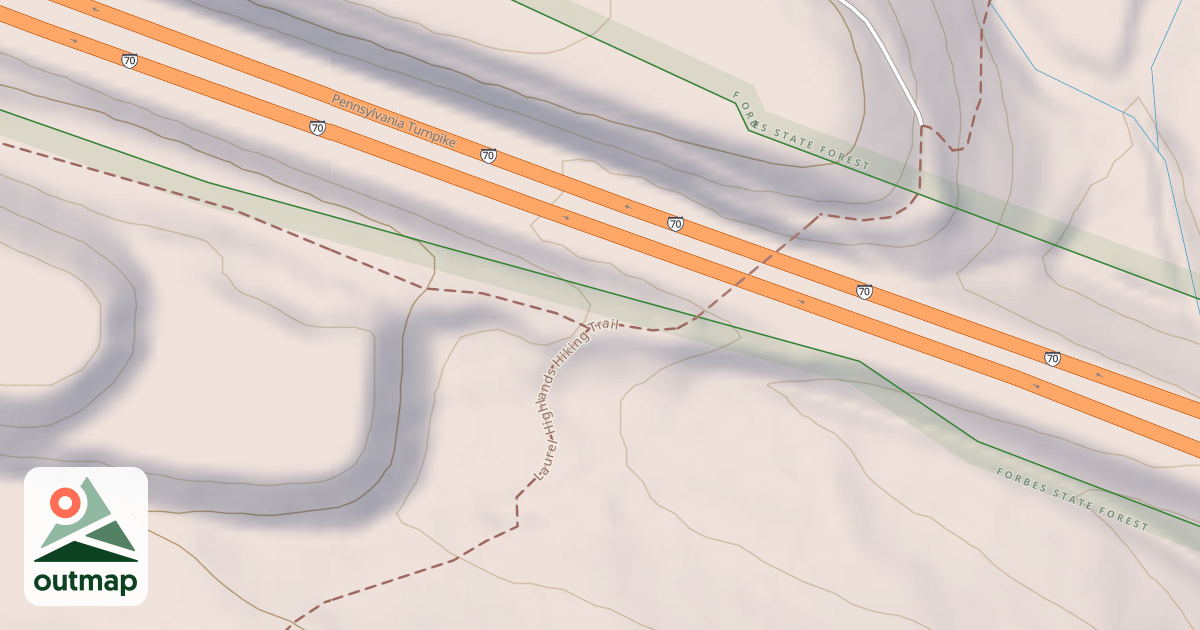 Map of Laurel Highlands Snowmobile Trail (Northern)