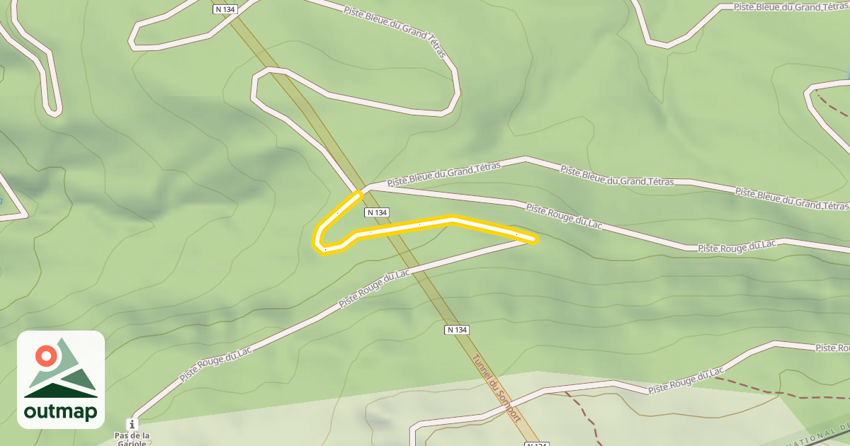 Map of Piste Rouge du Lac