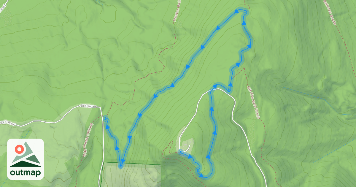 Map of East Tiger Summit Trail