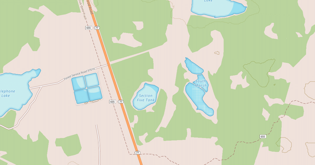 Map preview of USFS National Forest System Roads {4D4CA090-7FA0-4AD1-9512-D9702386100B}