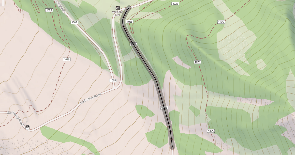 Map preview of Gad Valley Road