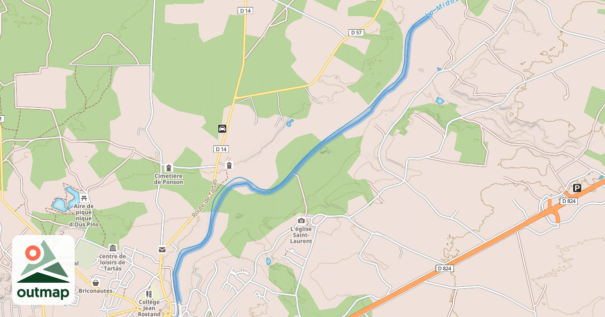 Map of Chemin de halage de la Midouze