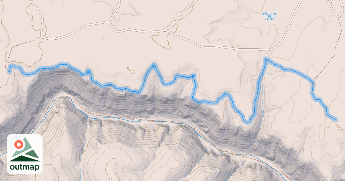 Map of AZT - Walnut Canyon (Equestrian Bypass)