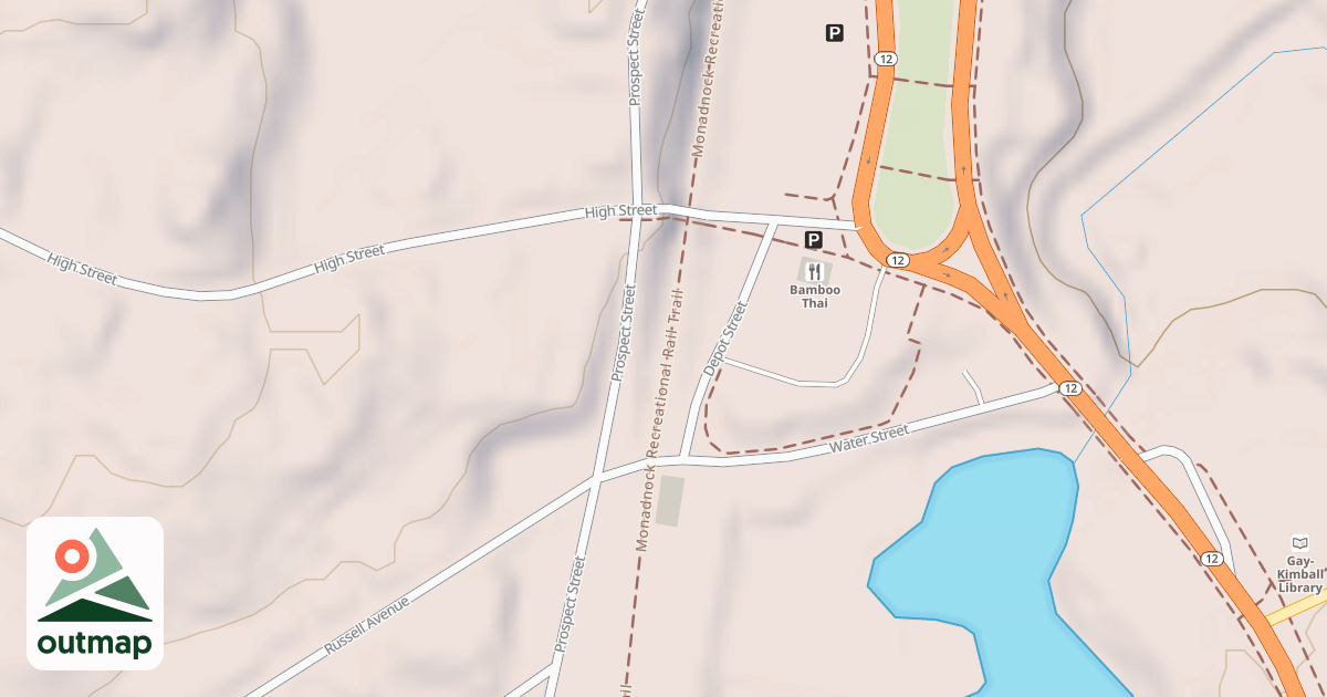 Map of Monadnock Rec. Rail Trail