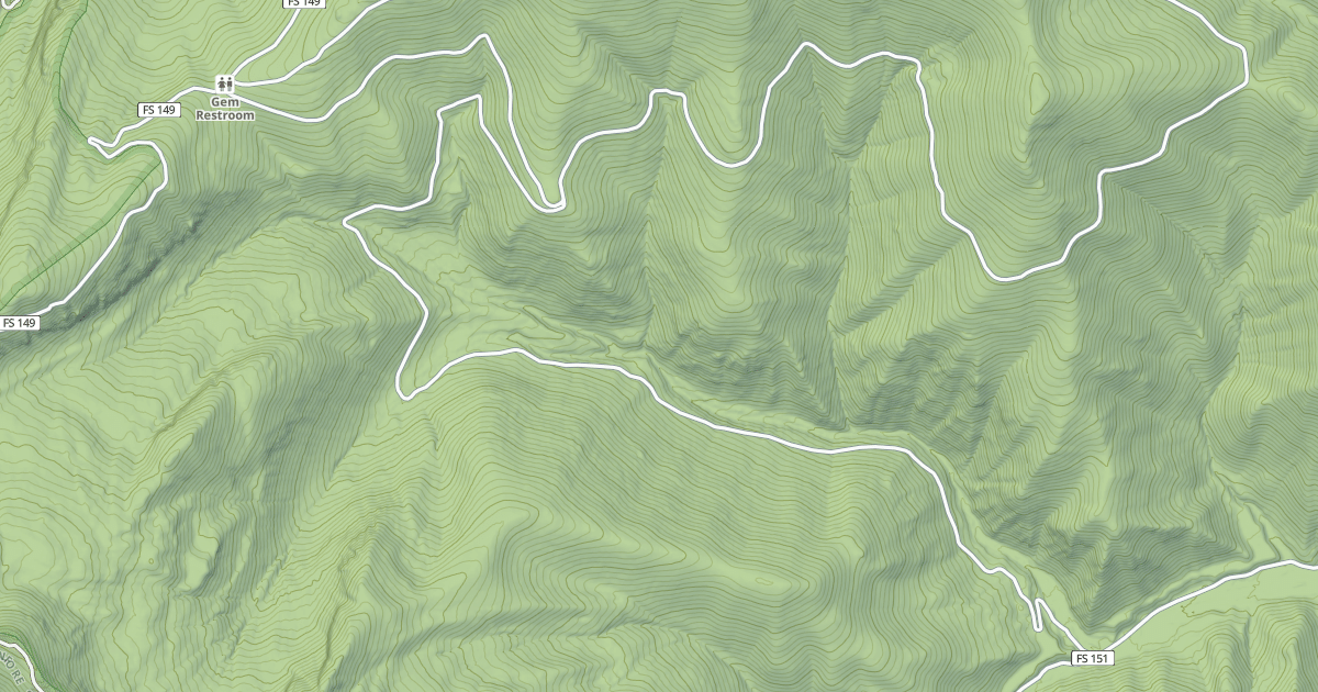 Map preview of Marten Creek Snomobile Route
