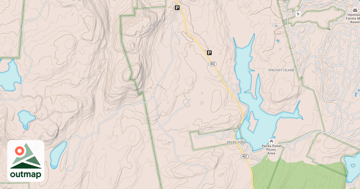 Map of Edgemere-Pecks Pond - Snowmobile Trails