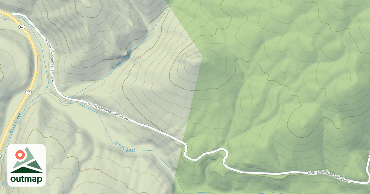 Map of NORTH RAINBOW FALLS