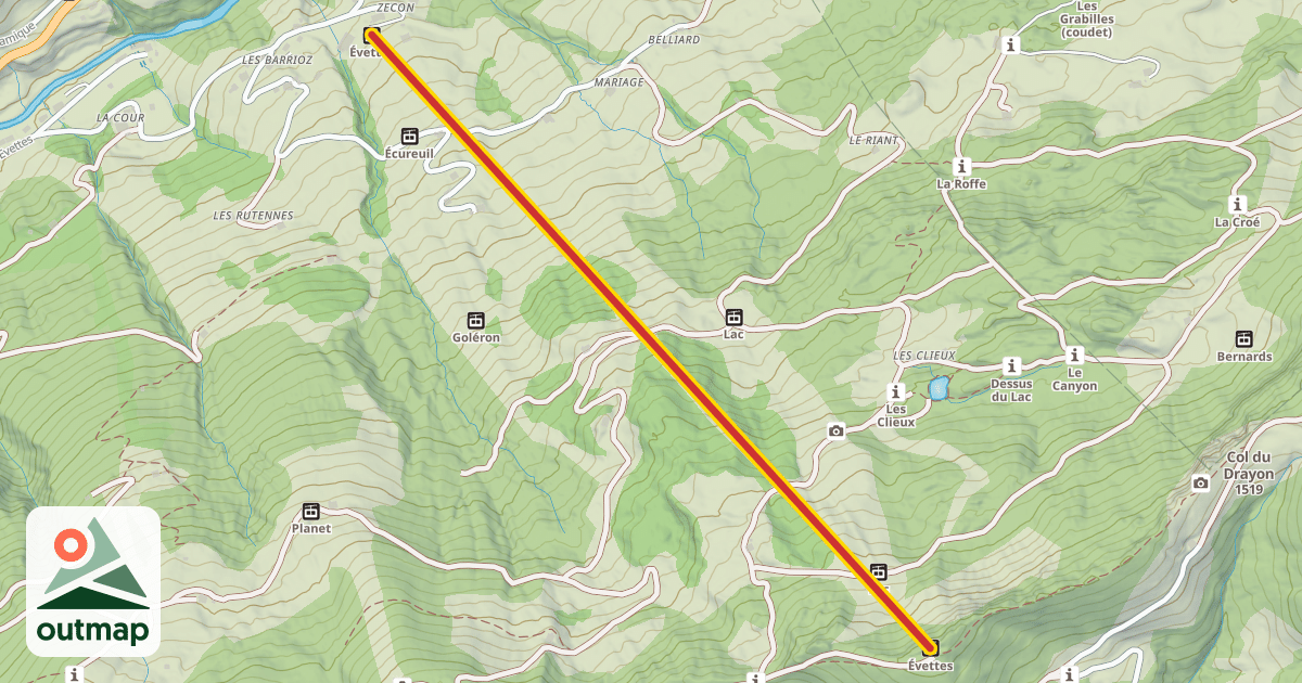 Map of Évettes