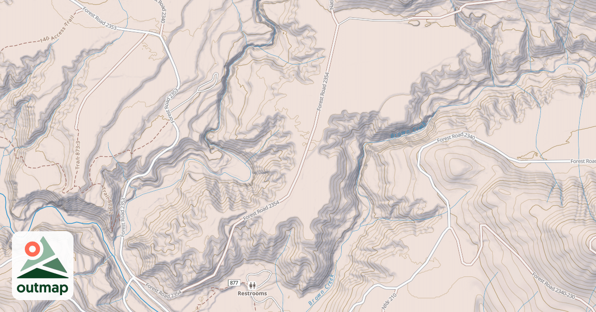 Map of UPPER BROWNS CREEK AREA