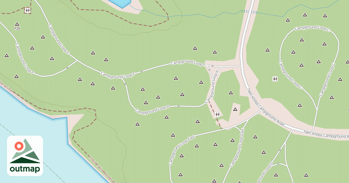 Map of TWIN KNOBS