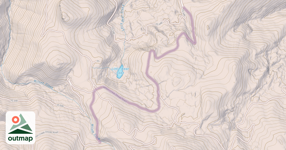 Map of Wilson Creek Divide Road