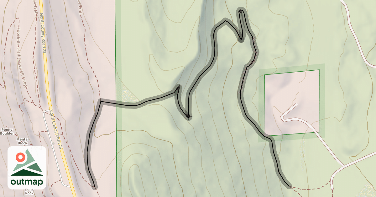 Map of Foothills Trail (Maxwell Loop)