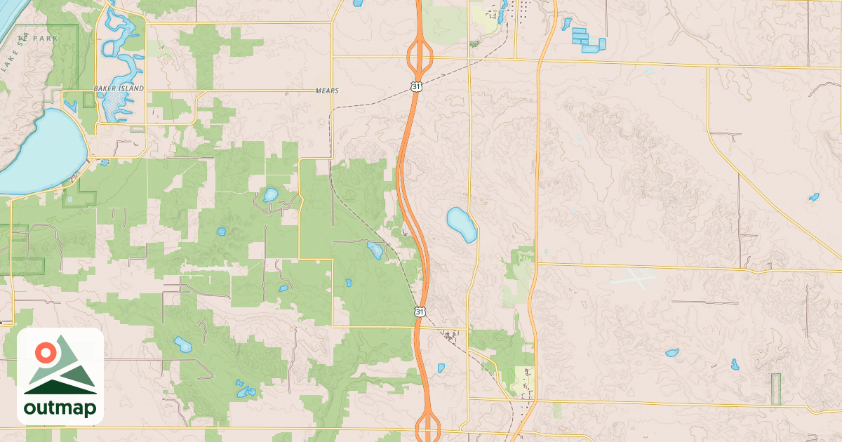 Map of William Field Memorial Hart-montague Trail State Park
