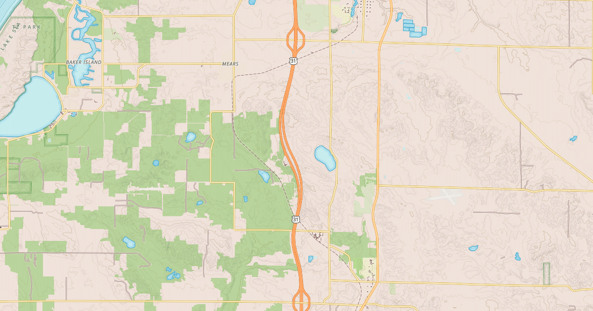 Map preview of William Field Memorial Hart-montague Trail State Park