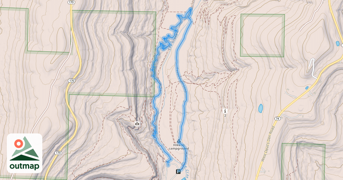 Map of Fossil Flats Loop