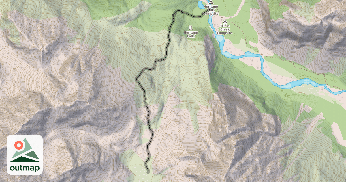 Map of Heritage Falls / Polar Bear Valley Trail