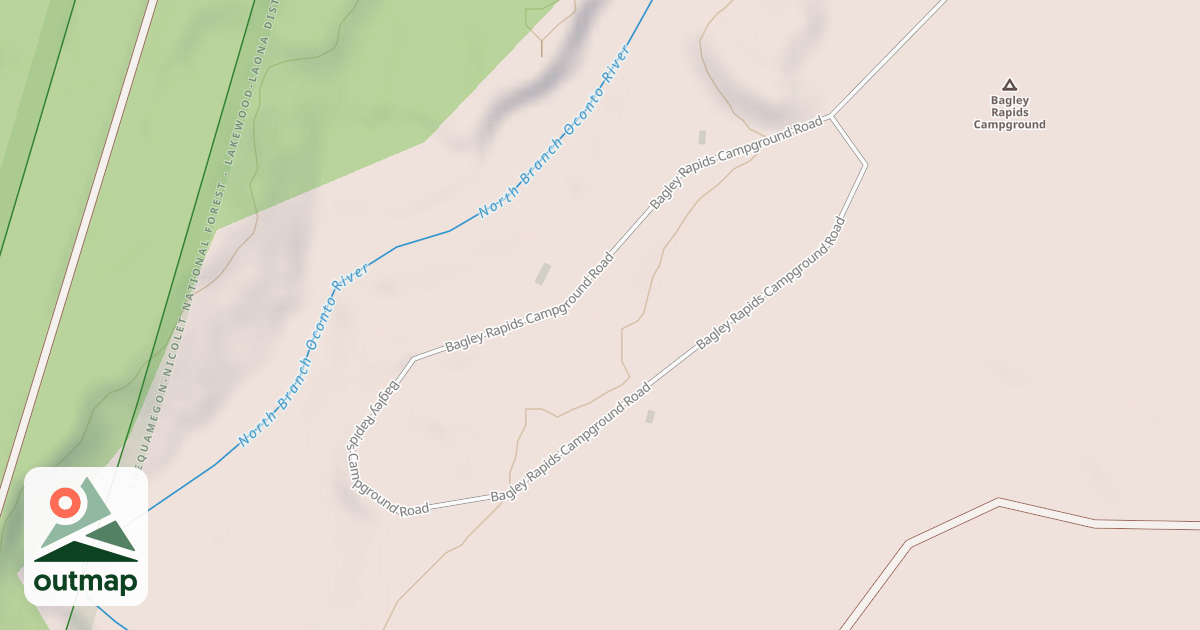 Map of BAGLEY RAPIDS CG SOUTH LOOP