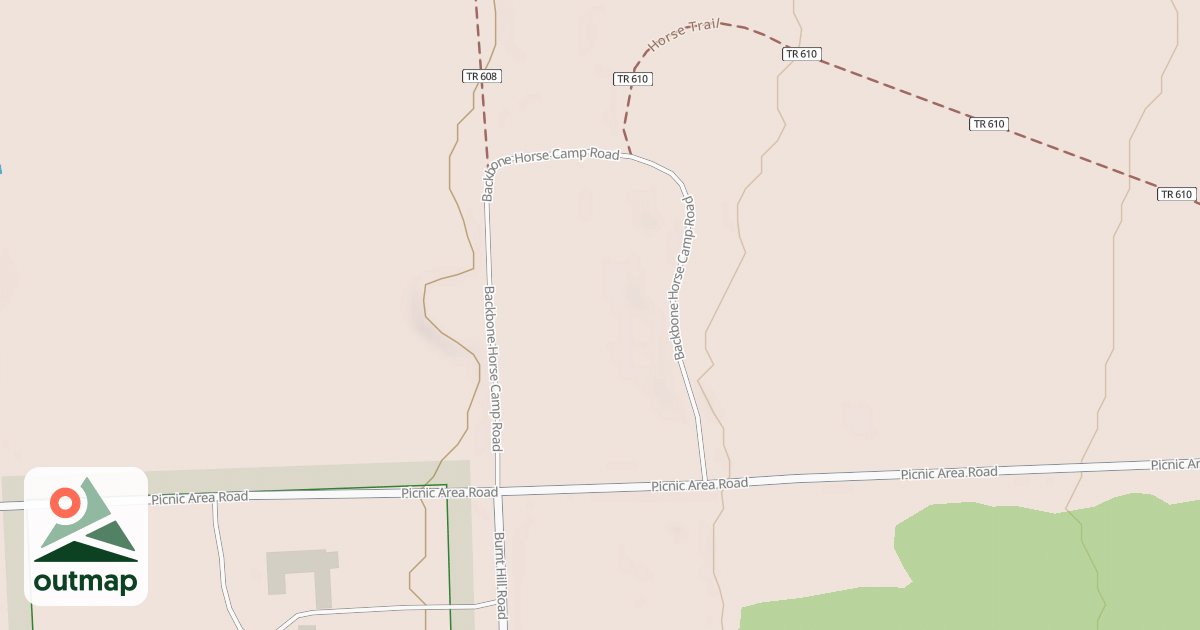 Map of BACKBONE HORSE CAMP ROAD