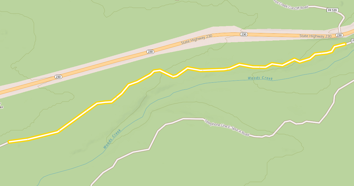 Map preview of Woods Creek Loop