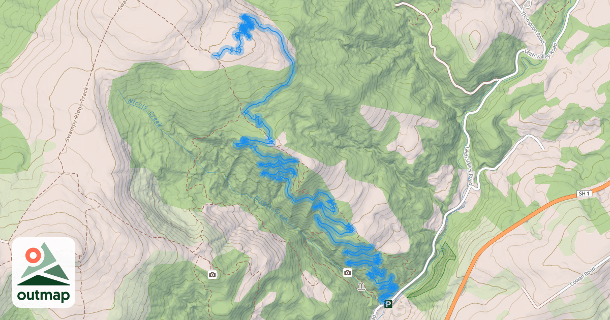 Map of Nichols Creek