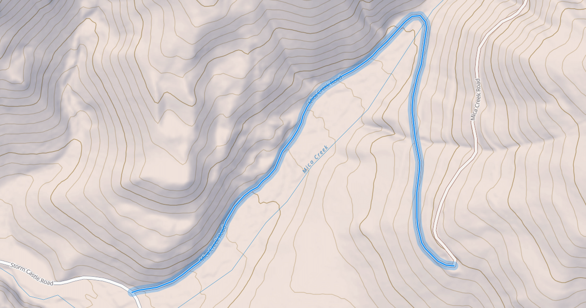 Map preview of Mica Creek Road