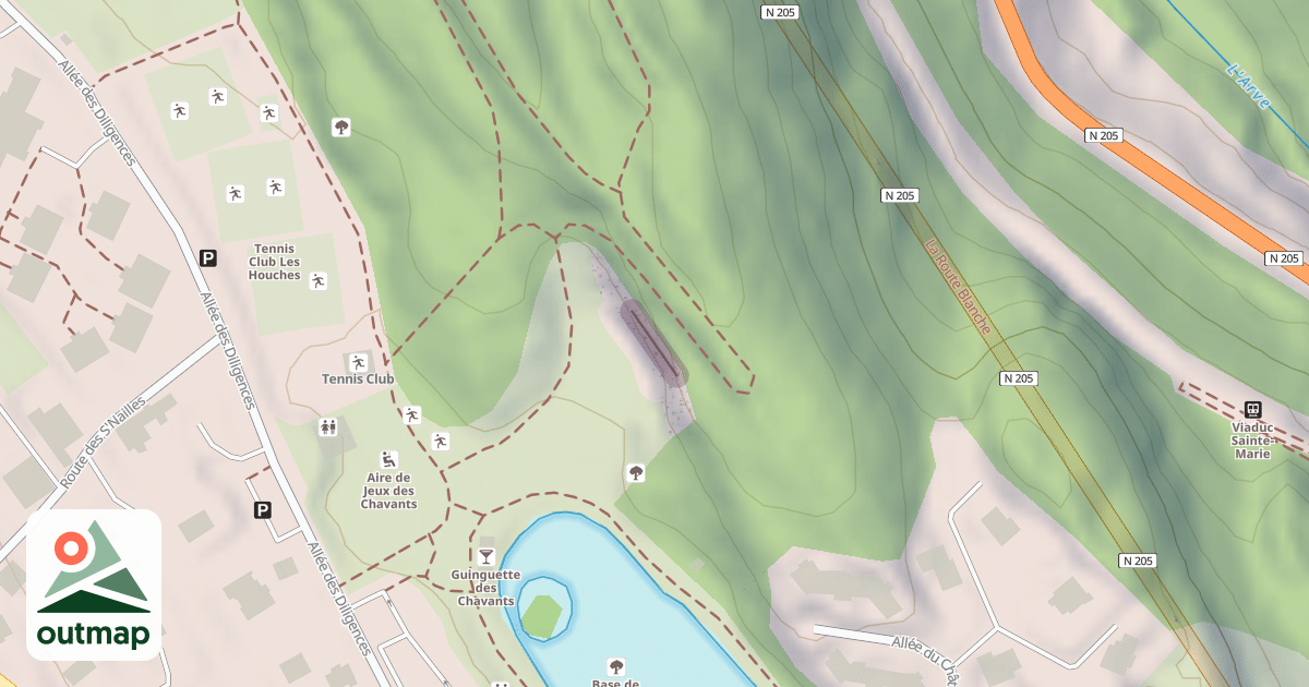 Map of Falaise d'escalade des Chavants