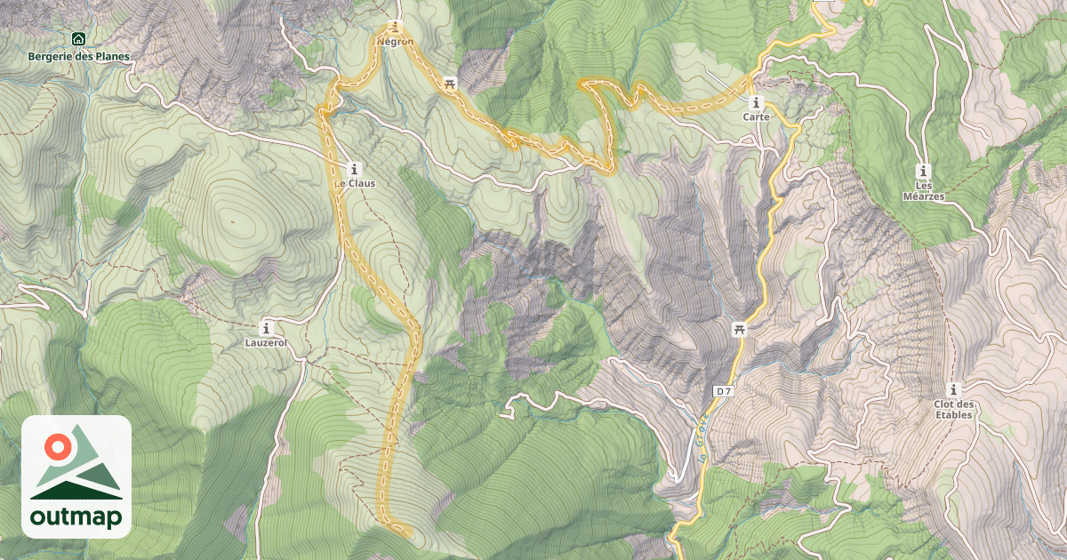 Map of Col-de-Bouc — Col de Fanget