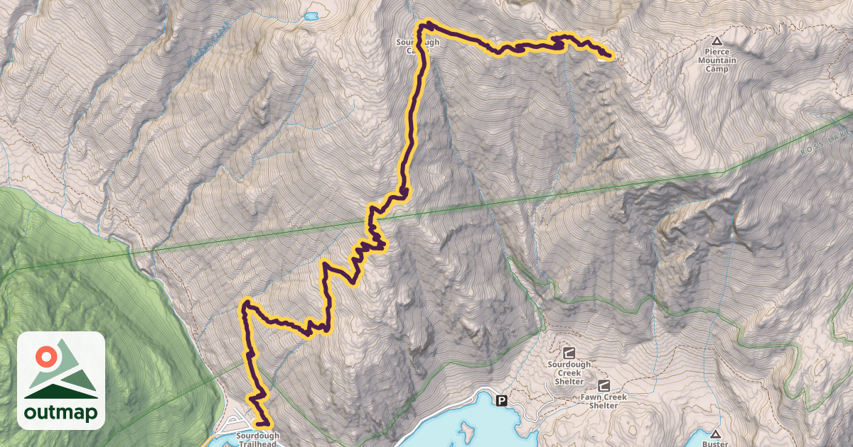 Map of Sourdough Mountain Trail