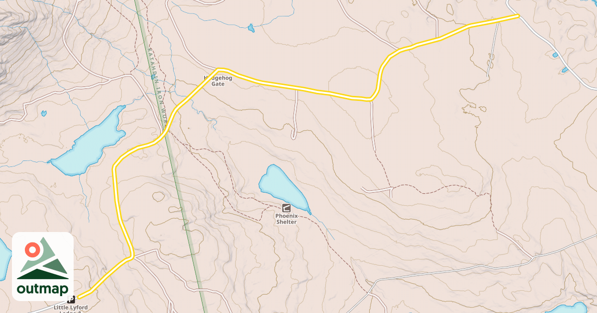 Map of Katahdin Iron Works Road