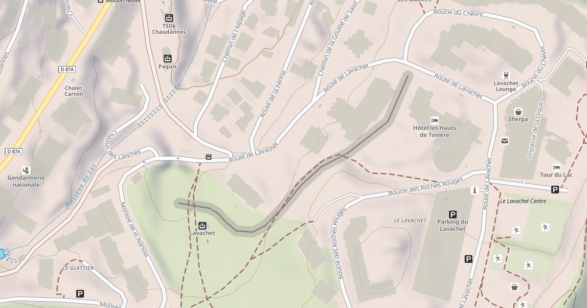 Map preview of Chemin vers le Lavachet (piste non répertoriée)