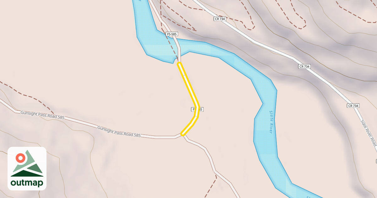 Map of Gunsight Pass Road 585