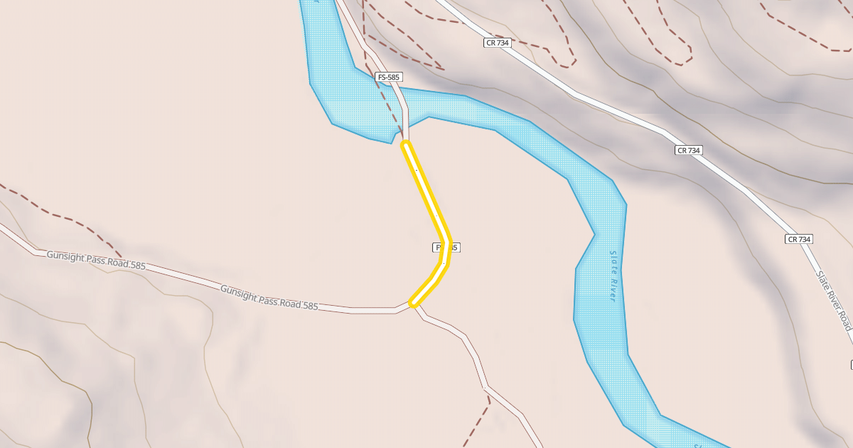 Map preview of Gunsight Pass Road 585
