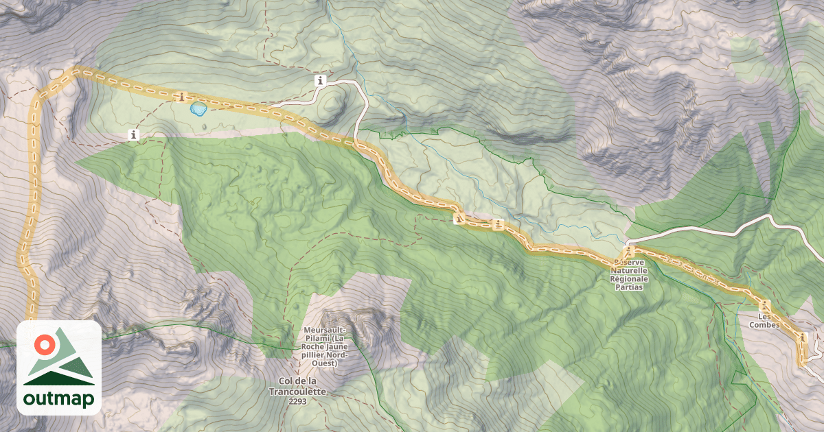 Map of Crête de la Bressière — Les Combes