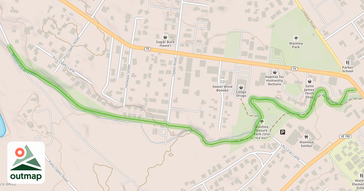 Map of The Streamside Trail of Waimea