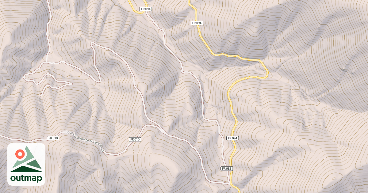 Map of NORTH COUCH SUMMIT SHORTCUT