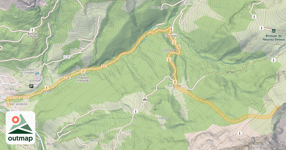Map of Col de Trepertuis — Pont-de-Morgon