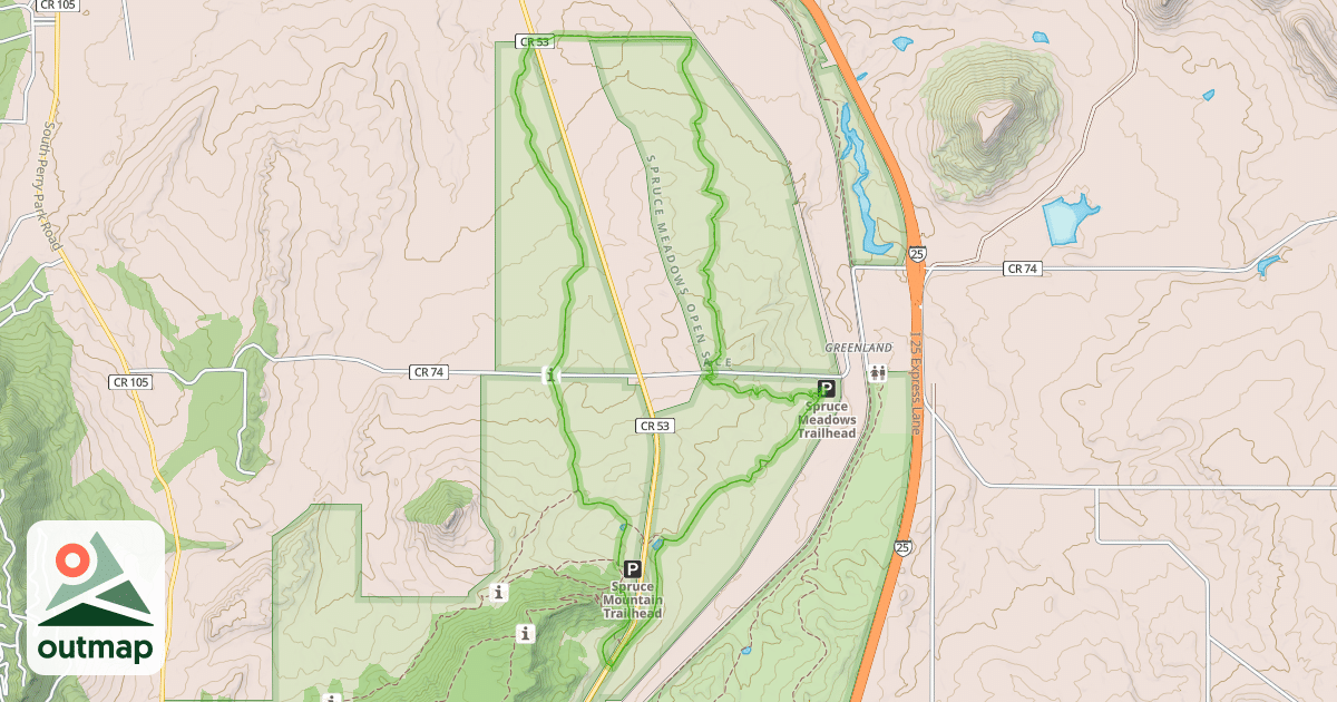 Map of Spruce Meadows Trail