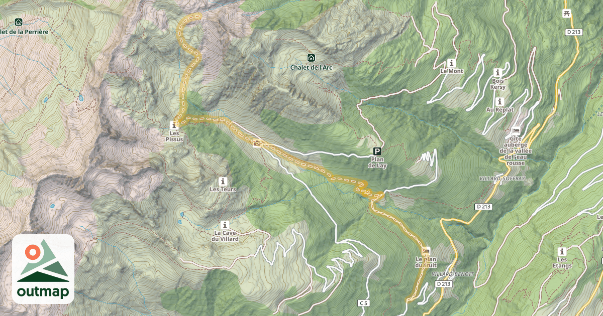 Map of Col de l'Homme — Plan du Fruit la Grangette