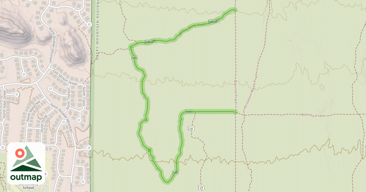 Map of Moon Rock Trail
