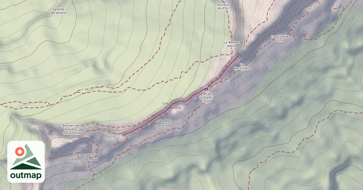 Map of Arête des lames