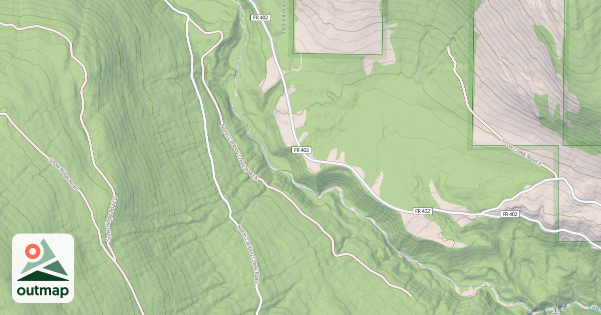 Map of NORTH CARIBOU CREEK A