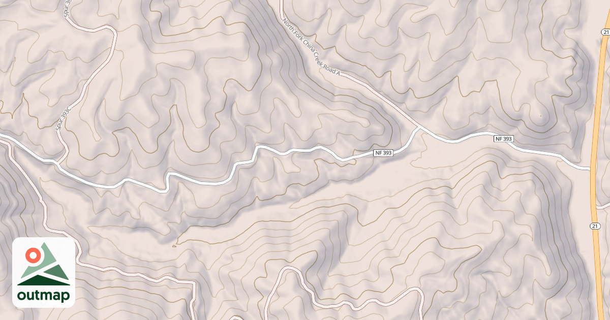 Map of CHINA FORK-WEST FORK