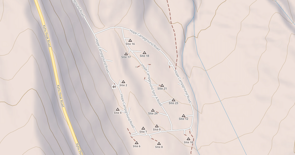 Map preview of HOPE CAMPGROUND SPUR A