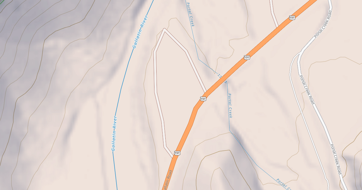 Map preview of GALLATIN RIVER ACCESS MP 53.1