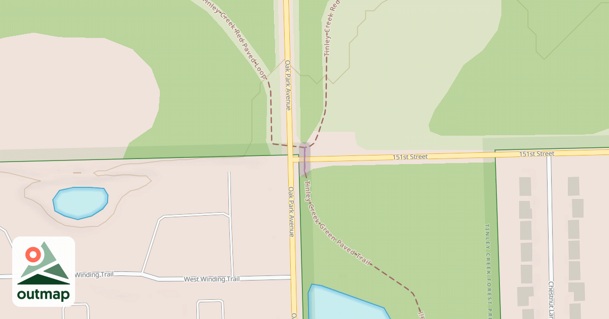 Map of Tinley Creek Green Paved Trail