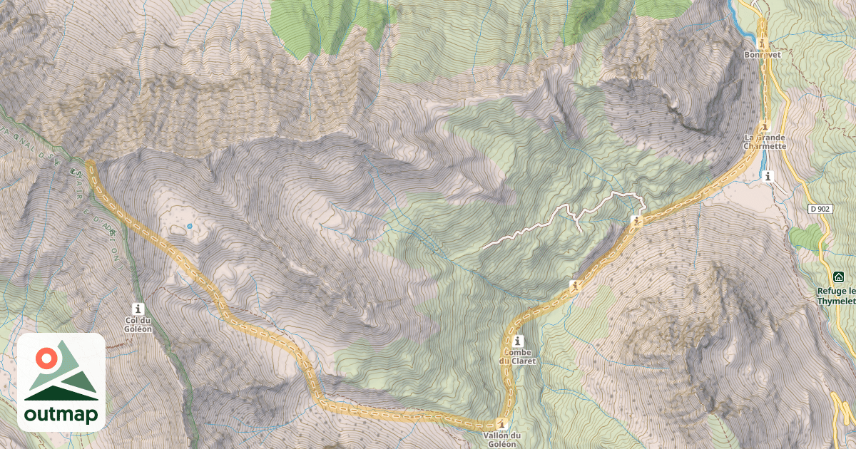 Map of Aiguille d'Argentière — Les Réaux