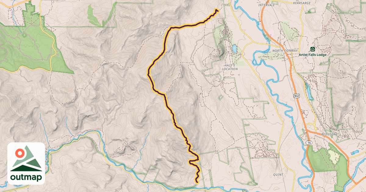 Map of Moat Mountain Trail