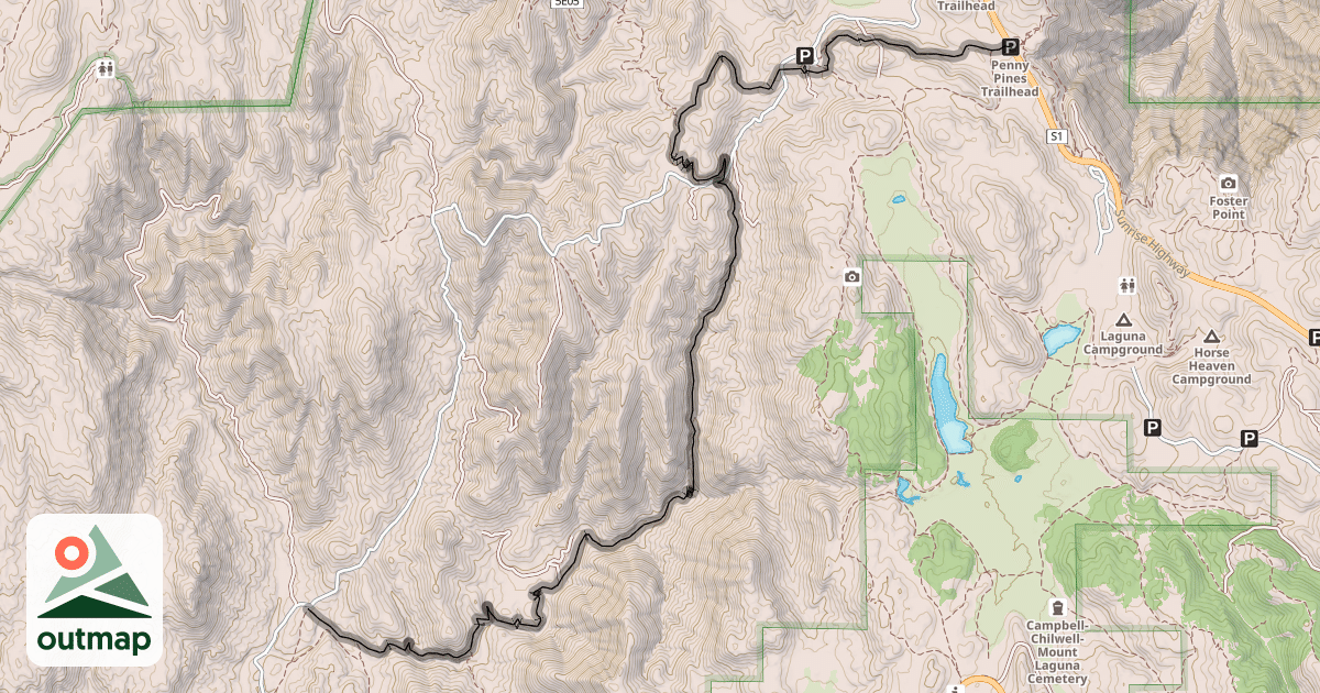 Map of Noble Canyon Trail